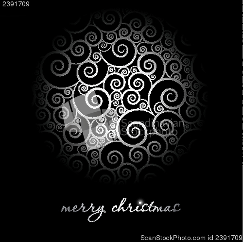 Image of Christmas background with Christmas tree, vector illustration.