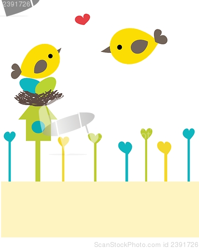 Image of Easter card with two hand drawn eggs