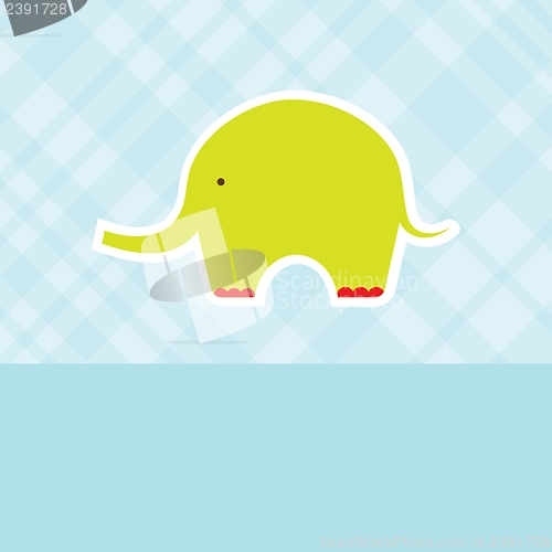 Image of Baby boy shower card with cute elephant