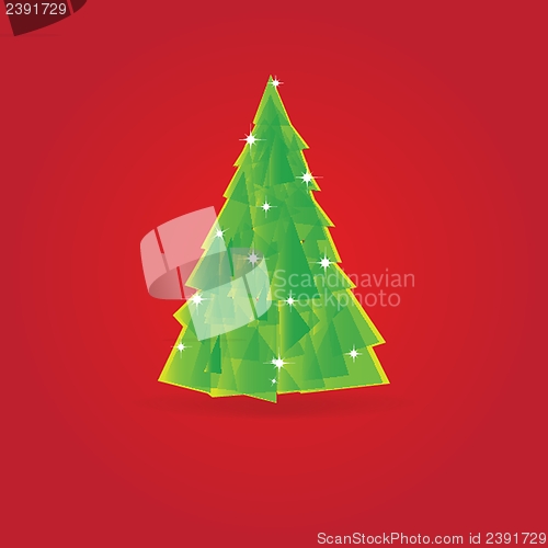 Image of Christmas background with Christmas tree, vector illustration.