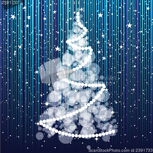 Image of Christmas background with Christmas tree, vector illustration.
