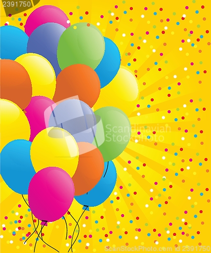 Image of background with multicolored balloons