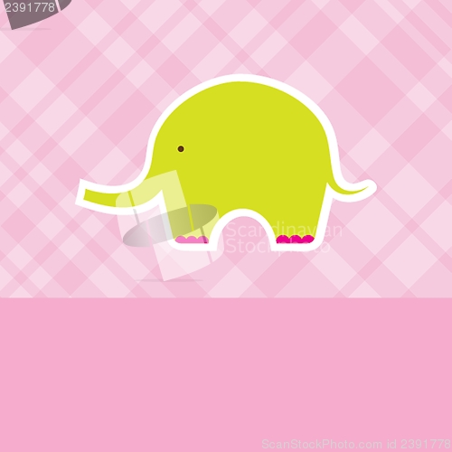Image of Vintage baby girl arrival announcement card.