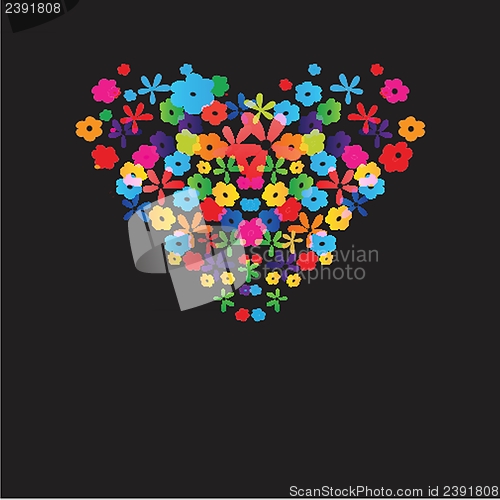 Image of Cute vector background with vintage hearts