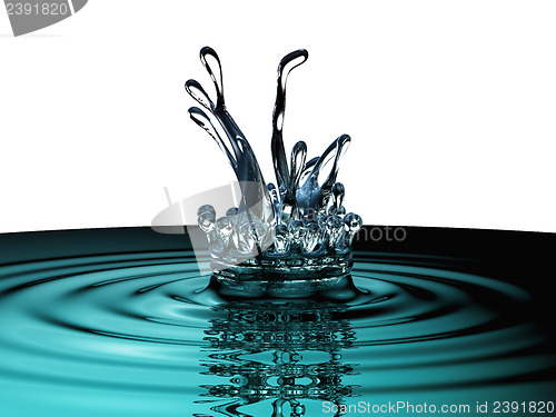 Image of Blue colorful fluid splash and ripples isolated