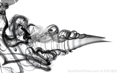 Image of Black Abstraction: magic smoke pattern on white