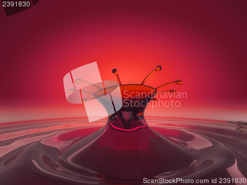 Image of Splashes of cherry juice or wine with droplets