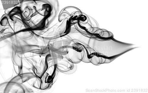 Image of Abstraction pattern: black smoke shape and curves 