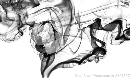 Image of Abstract fume: black smoke swirls or curves