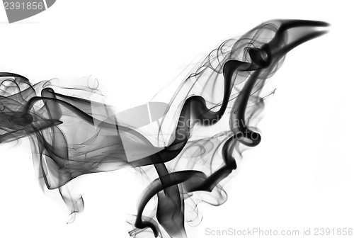 Image of Abstraction: black smoke shape and swirls 