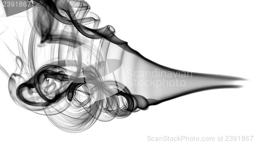 Image of Black abstract smoke pattern and curves 