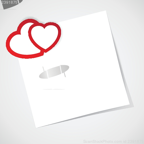 Image of Cute vector background with vintage hearts