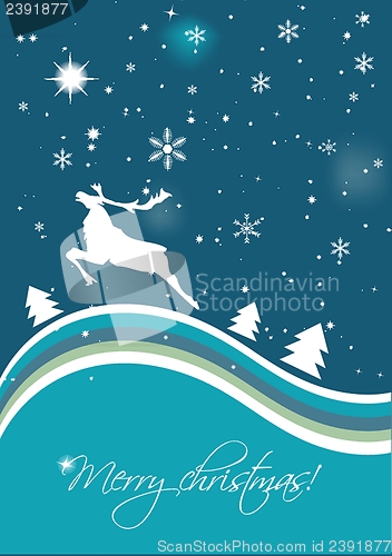 Image of Christmas card with holiday elements.