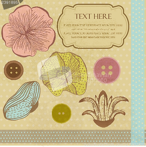 Image of Cute vector background with decorative elements