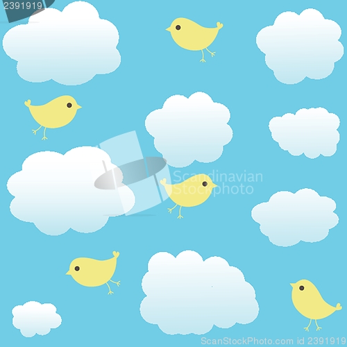 Image of Vintage seamless background with birds