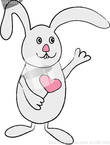 Image of illustration of cartoon rabbit vector