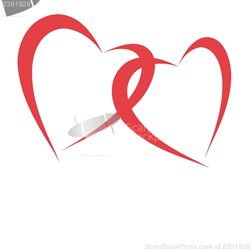 Image of Cute vector background with vintage hearts