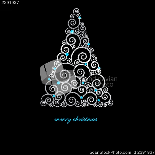 Image of Christmas card with holiday elements.