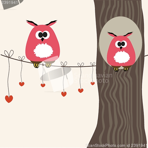 Image of illustration of a funny character owls