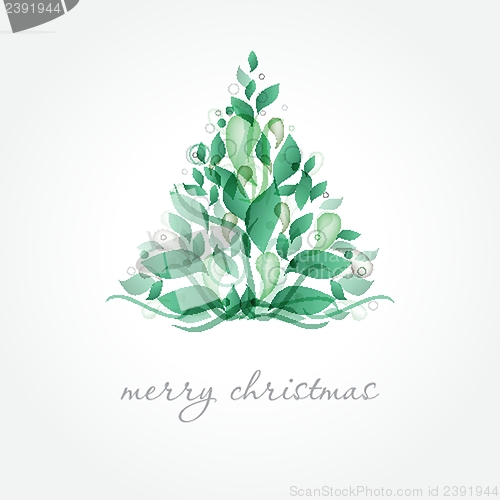 Image of Christmas background with Christmas tree, vector illustration.