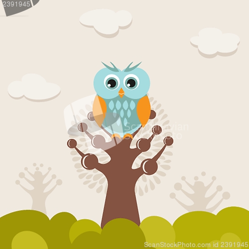 Image of illustration of a funny character owl