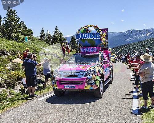Image of Haribo Car in Pyrenees Mountains