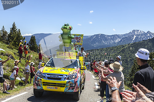 Image of Haribo Car in Pyrenees Mountains