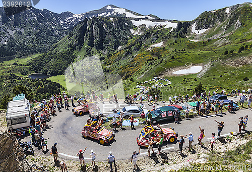 Image of Publicity Caravan in Pyrenees Mountains