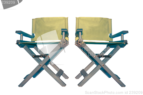 Image of two movie directors chairs