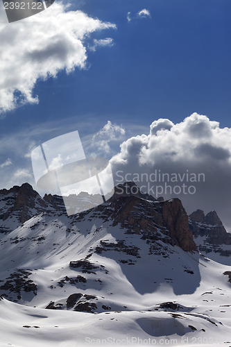 Image of Snow mountains in sunny day