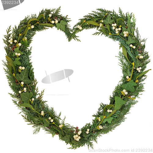 Image of Mistletoe Heart Wreath