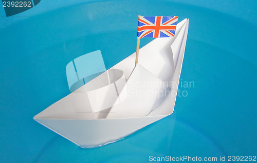 Image of Paper ship with UK Flag