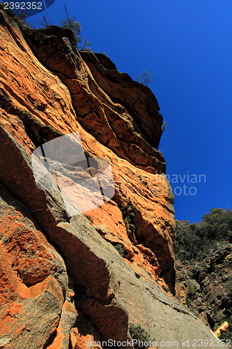 Image of Awe inspiring red cliffs along the National Pass - Australia