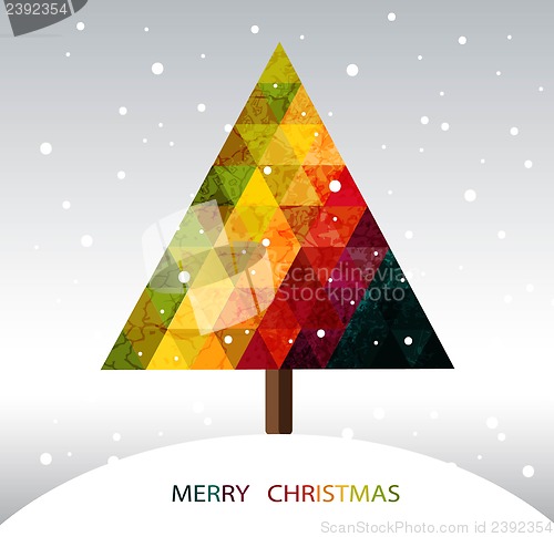 Image of Colorful geometric Christmas tree