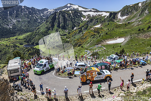 Image of Publicity Caravan in Pyrenees Mountains