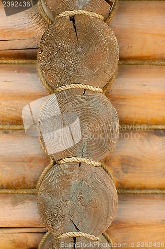 Image of Wall from logs 