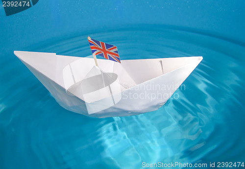 Image of Paper ship with UK Flag