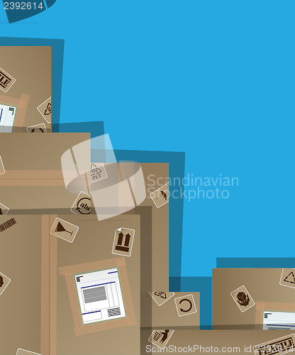 Image of Pile of cardboard boxes