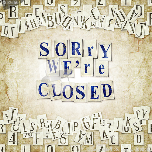 Image of sorry we're closed