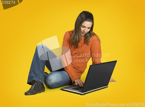 Image of Student woman with a laptop