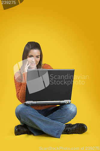 Image of Student woman with a laptop