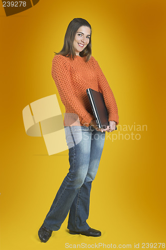 Image of Student woman with a laptop