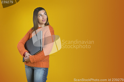 Image of Student woman with a laptop