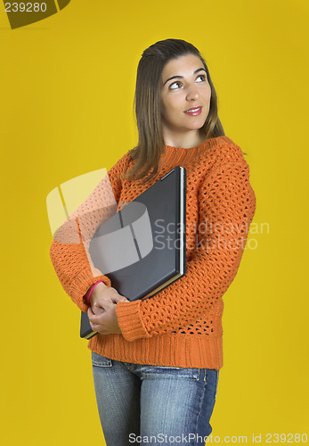 Image of Student woman with a laptop