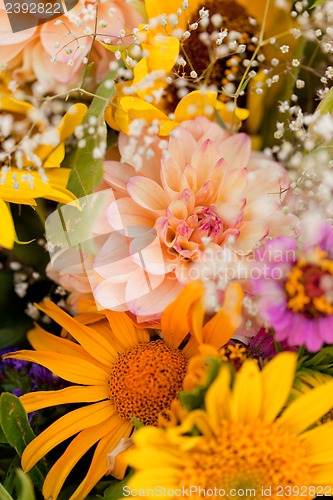 Image of beautiful colorful collection of flowers spring summer celebration