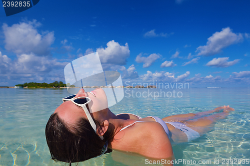 Image of happy woman enjoy  summer time