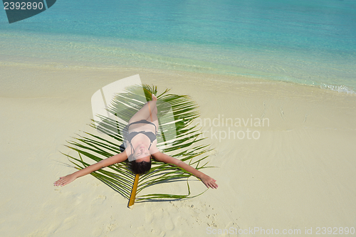 Image of happy woman enjoy  summer time