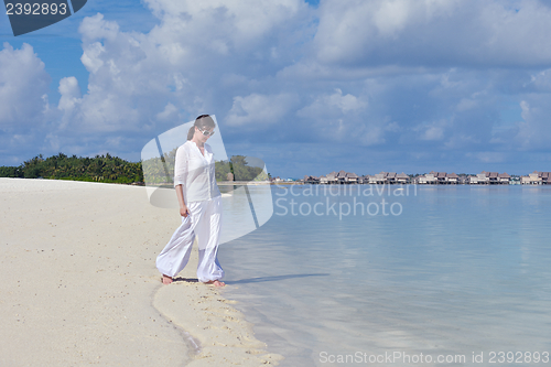 Image of happy young couple have fun on summer