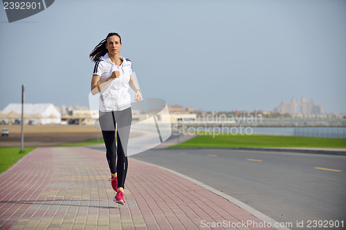 Image of woman jogging at morning