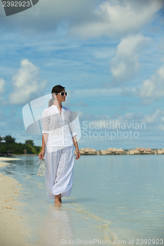 Image of happy woman enjoy  summer time